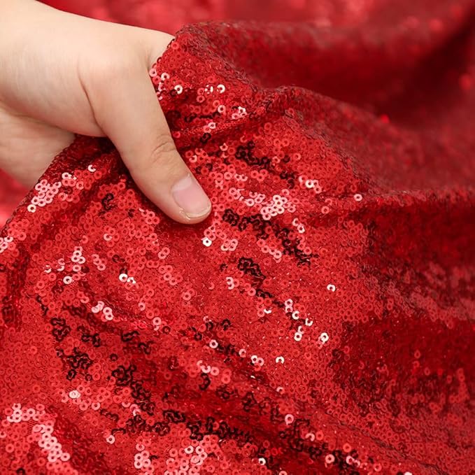 Poise3EHome 6FT x 8FT Sequin Photography Backdrop Curtain for Party Decoration, Red