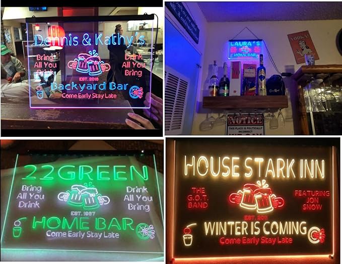 ADVPRO Personalized Your Name Custom Home Bar Beer Established Year Dual Color LED Neon Sign Blue & Yellow 24 x 16 Inches st6s64-p1-tm-by
