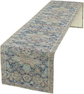 Vintage Boho Floral Table Runner, Rustic Country Farmhouse Blue Yellow Retro Flower Pattern for Home Kitchen Table Decor Dining Coffee Room Party Decor 13x90in
