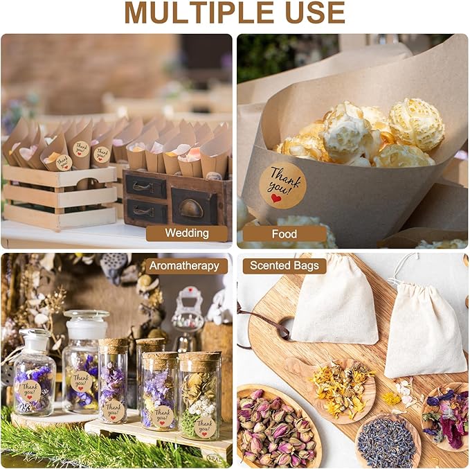 PATIKIL Dried Flower Confetti Cones, 30Pcs Paper Tapers Cone Holder with Dried Rose Petals / Sticker for Wedding Party Engagement Birthday DIY Decoration, Purple