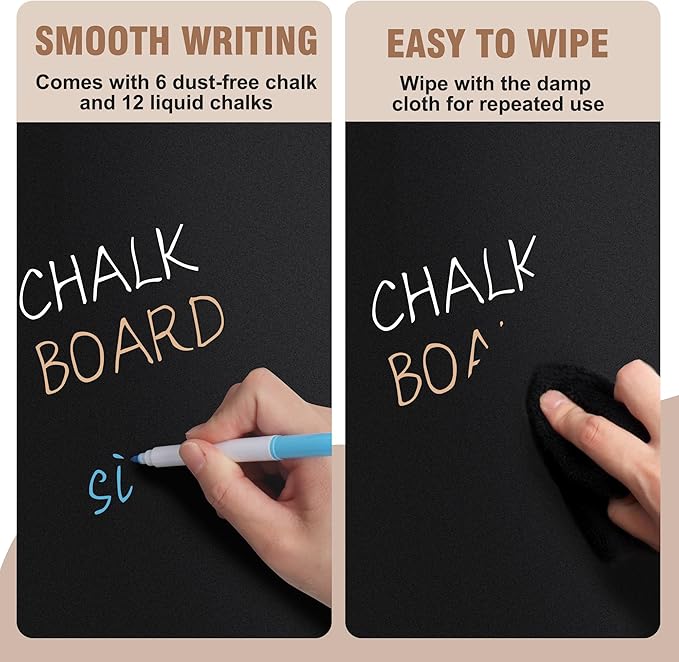 SELEAD Small Chalkboard Words Sign - 2 Pack 8x12 Inch Tabletop Decorative Chalk Board with Wooden Stand, Double-Sided Erasable Message Menu Board for Food, Store, Business, Wedding