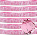 6 Pack 10 Ft Pink Foil Fringe Garland Metallic Streamers Tinsel Banner Wall Hanging Garland Backdrop for Parade Floats, Halloween, Christmas, Thanksgiving, New Year Party Decorations