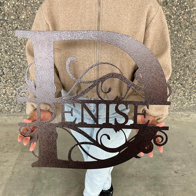 Personalized Metal Name Signs, Split Letter Monogram Wall Art Decor, Durable Steel Family Last Name Decor, Custom Signs Indoor or Outdoor, Personalized Wedding Gifts, Housewarming Gift
