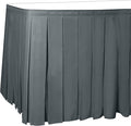 Ultimate Textile Pleat Polyester Fabric Table Skirt - Machine Washable Flame Resistant with Clips for Events, Weddings & Trade Shows, Cut & Sewn in Paterson, NJ - Charcoal, 21' Box Pleat