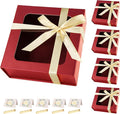 Red Gift Boxes with Window,7.5"x7.5"x3.1" Bridesmaid Boxe for Gift Giving,Birthday Gift Box with Magnetic,Closure Lid Gift Boxes for Presents,Cute Boxe,Luxury for Gift Packaging,Gift Box for Wrapping Gifts