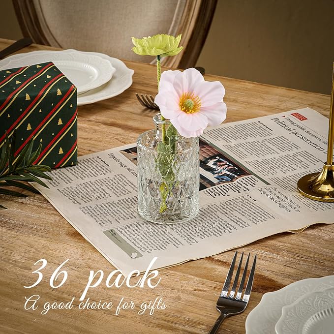 Glass Bud Vase Set of 36 Pcs Small Minimalist Vases for Flowers, Vintage Rustic Home Decor for Table Centerpiece Wedding Party, Modern Clear Aromatherapy Bottle for Living Room Bedroom