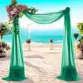 MDS Halloween Chiffon Draping Fabric - 2 Panel, 30" Wide x 40ft Long - Sheer Spooky Arbor & Canopy Drapery for Haunted House Backdrops, Party Ceilings, DIY Costumes & Themed Events - Emerald Green
