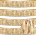 4 Pack 10 Ft Champagne Gold Foil Fringe Garland Metallic Streamers Tinsel Banner Wall Hanging Garland Backdrop for Parade Floats, Halloween, Christmas, Thanksgiving, New Year Party Decorations