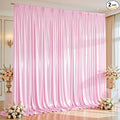 10x10 ft Pink Glitter Backdrop Curtain or Parties, Wrinkle Free Glitter Photo Backdrop Drapes 2 Panels 5x10FT Shimmer Back Drop Cloth for Baby Shower Wedding Birthday Photography Background Decor