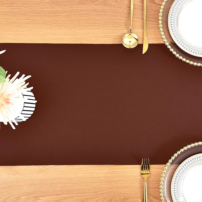 Farmhouse Chocolate Table Runner Dining Table Runners 72 Inches Long Coffee Table Runner for Dresser Living Room Bedroom Holiday Party Banquet 12X72 Inch