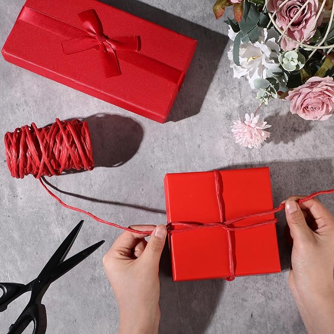 Syhood 65 Feet Floral Wire Rustic Vine Bind Wire for Craft Wrapping Flower Bouquets (Red,1 Roll)