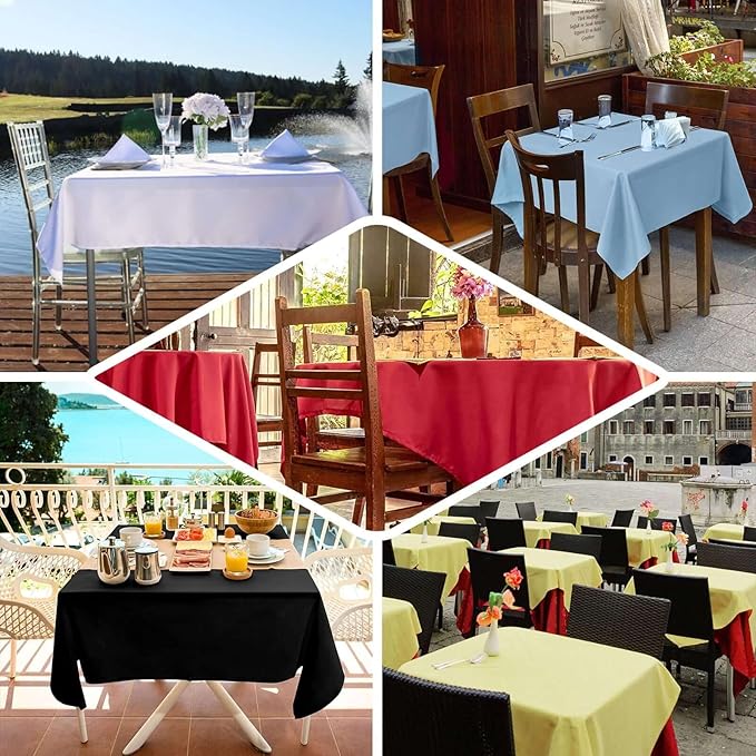 Efavormart 54x54 Orange Wholesale Linens Seamless Polyester Square Linen Tablecloth for Wedding Banquet Party Restaurant