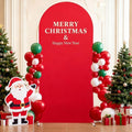 7.2FT Red Arch Cover - Polyester Fitted Wedding Arch Stand Covers Round Top Chiara Arch Backdrop Cover for Birthday Party Banquet Photo Background Decoration