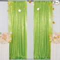 ShinyBeauty Green Sequin Backdrop Curtains 8ft 2 Panels Glitter Backdrops for Photoshoot Shimmer Background Wedding Backdrop Party (4FTx8FT,Olive Green)