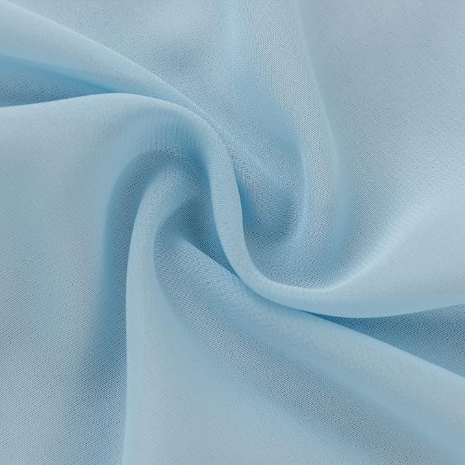 6Pack 9ft Chiffon Table Runner 14x108 Inch Sheer Romantic Table Runner for Wedding Birthday Party Bridal Shower Outdoor Decoration-Blue Mist