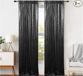 JYFLZQ Black Sequin Backdrop Curtains 4ft x 8ft 2 Panels Glitter Photo Booth Backdrops Sparkly Photography Background Drapes for Halloween Father's Day Graduation Birthday Parties