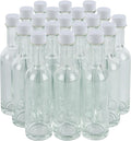 50 ml Mini Liquor Bottle Glass With Aluminum Lid and Heat Shrink 24 Pack (White Caps) for Liquor Sauce party Favor Beverage