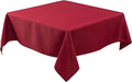 Biscaynebay Textured Fabric Christmas Square Tablecloths 54x54 Inches, Red Water Resistant Spill Proof Tablecloths for Dining, Kitchen, Wedding and Parties, Machine Washable