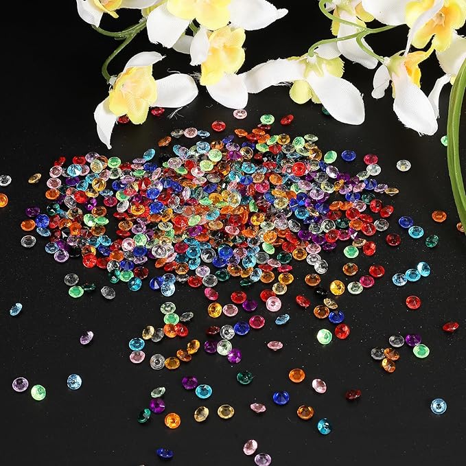 PATIKIL 10000 Pcs Wedding Table Scatter Confetti Crystals 4.5mm Acrylic Diamonds Vase Fillers Gems for Table Centerpiece Decorations Party Vase Beads, Dark Pink