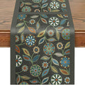 Snycler Table Runner Boho Table Runners Vintage Elegant Farmhouse Table Center Linen Decor for Home Dining Party Entrance (13x72 Inch) Gray&Green