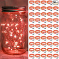 50 Pack Red Fairy Lights 7Ft 20 LED Twinkle String Lights 3 Modes Battery Operated Waterproof Firefly Starry for Mason Jar Party Wedding Christmas Valentines Day Table Centerpieces