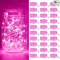 btfarm 30 Pack Fairy Lights Battery Operated [3 Modes], Valentine's Day Lights 7ft 20 Led Twinkle String Lights Waterproof Bulk Small Mini for Mason Jars Vases Wedding Table Centerpiece, Pink