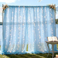 10×8ft Tulle Backdrop Curtains with Lights String - 300LED Fairy Lights Sheer Curtain Backdrop for Weddings Baby Shower and Birthday Party Decorations(8 Panels 5×8ft)