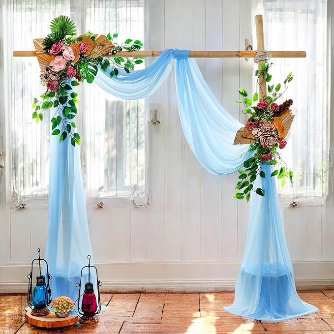 MDS Halloween Chiffon Draping Fabric - 1 Panel, 30" Wide x 75ft Long - Sheer Spooky Arbor & Canopy Drapery for Haunted House Backdrops, Party Ceilings, DIY Costumes & Themed Events - Turquoise