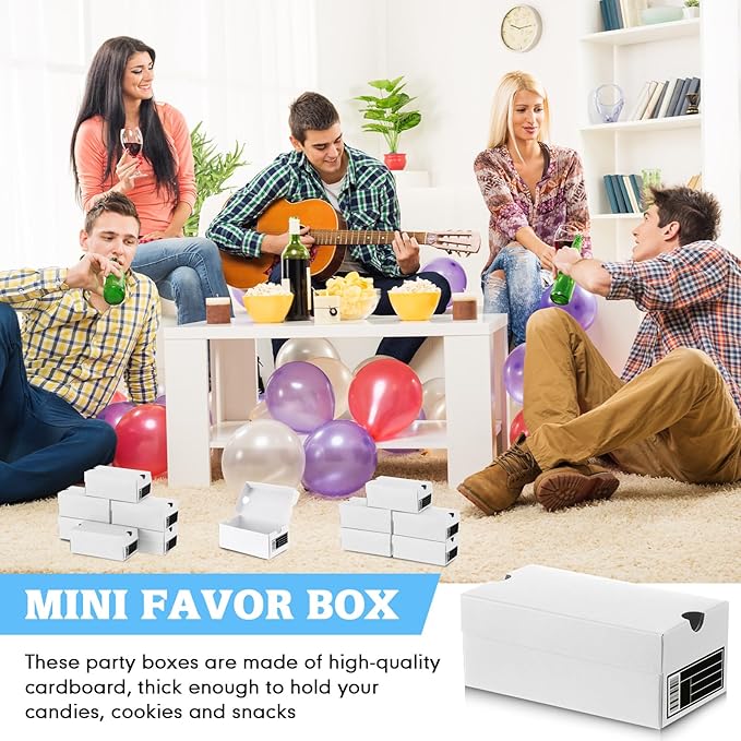 12 Sets Mini Shoe Gifts Boxes for Party Favors 4.7 x 2.5 x 2 Inch Sports Mini Sneaker Box with Editable Label for Candies Cookies Snacks(White,4.7 x 2.5 x 2 Inches)