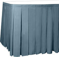 Ultimate Textile Pleat Polyester Fabric Table Skirt - Machine Washable Flame Resistant with Clips for Events, Weddings & Trade Shows, Cut & Sewn in Paterson, NJ - Slate, 7' Box Pleat