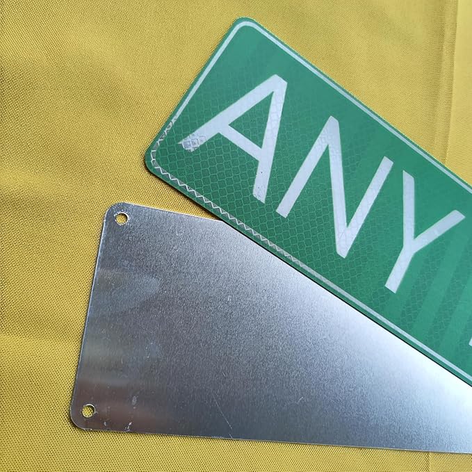 Custom Signs Outdoor Metal, Personalized Street Reflective Sign with Arrow, 8x24 Inches, Single/Double Sided, Rust Free Aluminum-UV Protected and Weatherproof