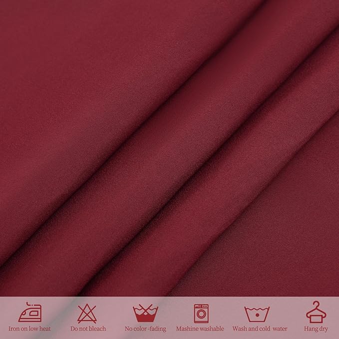 10 Pack Burgundy Tablecloths for 6ft Rectangle Tables 60 x 102 Inch - Polyester Table Cover Stain and Wrinkle Resistant Washable Fabric Table Clothes for Wedding Party Banquet Reception Restaurant