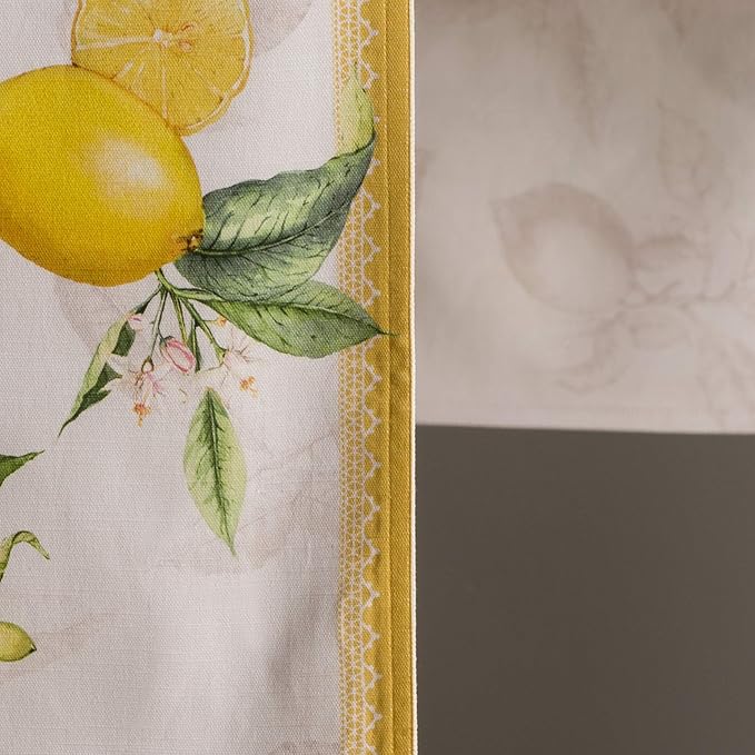 Maison d' Hermine Table Runner 100% Cotton Double Layer Table Runners 108 inches Long Decorative for Home Kitchen Dining Party Wedding Bridal Shower Spring Summer (Limoncello, 14.50" x 108")