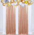 Poise3EHome Rose Gold Sequin Backdrop,2 Panels 2FTx8FT Glitter Background for Party Birthday Party Baby Shower Wedding Christmas Thanksgiving Holiday Festival Decor