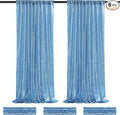 Baby Blue Backdrop Curtains for Party Sequin Fabric 12ftx8ft for Wedding Photography Background Home Decorations 6 Pieces 2ftx8ft