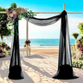 MDS Halloween Chiffon Draping Fabric - 2 Panel, 30" Wide x 40ft Long - Sheer Spooky Arbor & Canopy Drapery for Haunted House Backdrops, Party Ceilings, DIY Costumes & Themed Events - Black