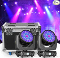 2PCS 19x10W Moving Head Light with Flight Case Focusing/Beam/Wash/Zoom Effect Stage DJ Lights 4-in-1 LED DMX512 & Sound Activated Control for DJ Disco Nightclub KTV Bar Theater Shopping Mall