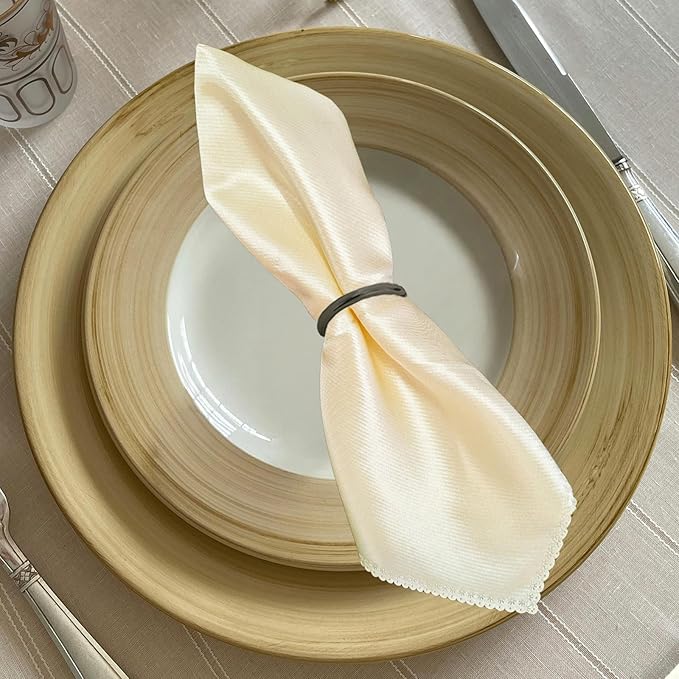 10 Pcs Black Napkin Rings - Metal Napkin Ring(Round) Stainless Steel Napkin Rings for Table Settings Wedding Christmas Party Dinner Table