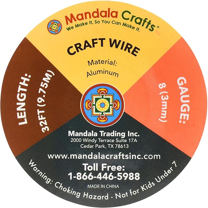 Mandala Crafts 8 Gauge Anodized Aluminum Craft Wire for Jewelry Making - 32 FT Colored Flexible Purple Wire - Bendable for Bonsai Armature Crafting Sculpting