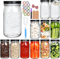 QAPPDA Wide Mouth Mason Jars 32 oz 12 Pack, Large Glass Jars Canning Jar with Lids for Pickling, Storage Food, Meal Prep, Jams, and Spices