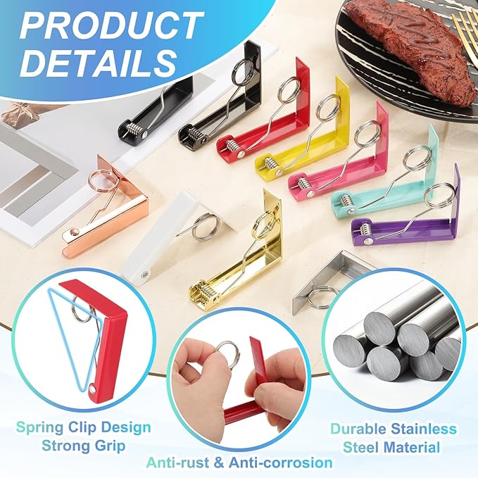 uxcell 6 Pack Tablecloth Clips, Stainless Steel Table Cloth Cover Clamps, 2.87" x 2.36" Windproof Holder Clips for Home Party Picnic Wedding Camping Dining Tables, Silver
