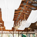 6 Panel White Wedding Drapes, 5ftx15ft Sheer Fabric Curtains for Arch Decorations