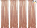 Poise3EHome Rose Gold Sequin Backdrop Curtains,4 Panels 2FTx8FT Glitter Background for Party Birthday Party Baby Shower Wedding Christmas Thanksgiving Halloween Holiday Festival Decor