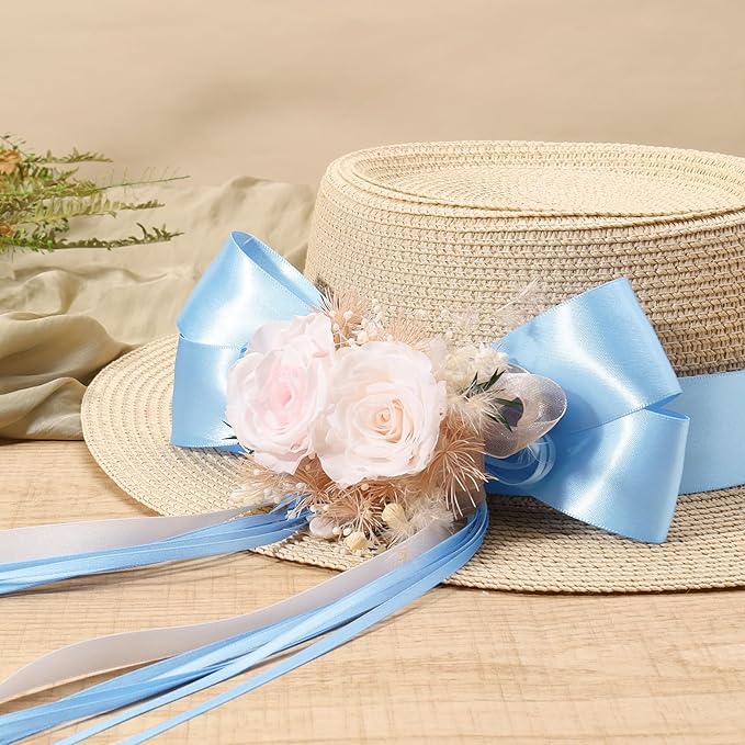 LaRibbons 1 Inch 25 Yard Double Faced Satin Ribbon,Light Blue Satin Craft Fabric Ribbon for Gift Wrapping Floral Bouquets Wedding Party Decoration