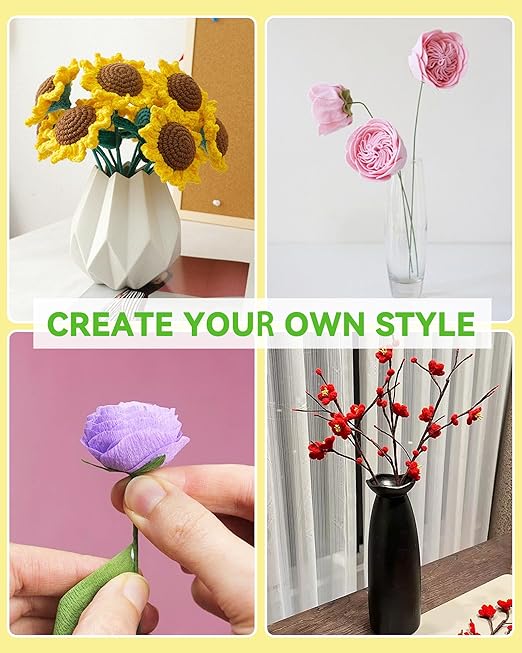 100 PCS FIVEIZERO 18 Gauge Green Floral Wire Stems for Artificial Flower Making,Florist Wire,Flower Wires for Crafts,Alambre para Flores for Wreaths, Flower Arrangements and DIY Projects