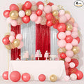 ShinyBeauty 4 Panels Sequin Photo Backdrop 2FTx8FT Red & Silver Curtains Sparkle Background for Birthday, Wedding, Party, Christmas Decorations
