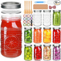 Encheng 12 Pack 32oz Wide Mouth Mason Jars with Lids and Bands,Clear Glass Canning Jars for Fermenting,Preserving,Quart Size Large Mason Jars for Jam,Pickling,Meal Prep,DIY Crafts