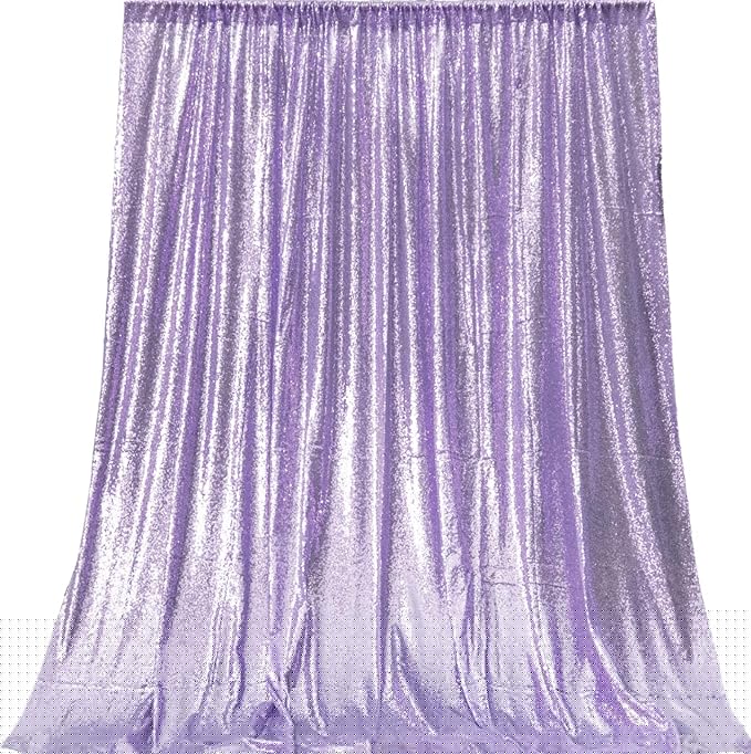 JYFLZQ Lavender Sequin Backdrop Curtains 8ft x 8ft 1 Panel Glitter Photo Booth Backdrops Sparkly Photography Background Drapes for Parties Wedding Bridal Showers
