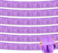 6 Pack 10 Feet Light Purple Foil Fringe Garland Metallic Tinsel Streamers Banner Wall Hanging Curtain Backdrop for Parade Floats, Birthday, Graduate, Mother's Day, Wedding Party Decoration