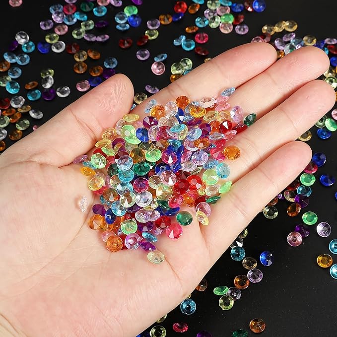 PATIKIL 4000 Pcs Wedding Table Scatter Confetti Crystals 6mm Acrylic Diamonds Vase Fillers Gems for Table Centerpiece Decorations Party Vase Beads, Mixed Colors